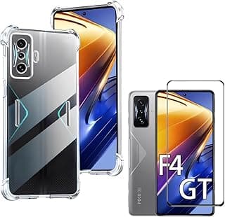 Capa anti-impacto e película de vidro 3D transparente para Poco F4 GT