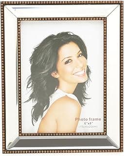 Porta-retrato de plástico espelhado Wolff 15cm x 20cm com foto de mulher sorrindo