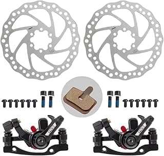 Kit Freio a Disco Mecânico Bike Bicicleta 160 mm Caliper Pinças Pastilhas e Parafusos