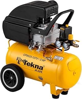 Compressor de Ar Tekna 24L 8,5 Pés 110V - Amarelo com detalhes em preto
