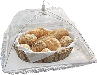 Kit Cobre Alimentos Retrátil em Tela Anti Insetos e Moscas Dobrável Protetor de Comida para Cozinha Churrasco Festa Cobre Bolo Multiuso