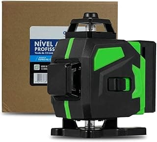 Nível a laser 3D 12 linhas verde 360 graus autonivelante com bolsa e 2 baterias
