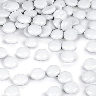 Mármores brancos de vidro plano DomeStar, 900g, para decoração e artesanato