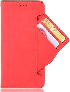 Capa flip vermelha para Xiaomi Redmi Note 9 Pro Max em couro PU com compartimentos para cartão e suporte integrado.