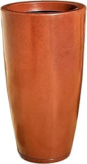 Vaso grande de polietileno marmorizado brilhante marrom para plantas
