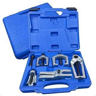 Kit de ferramentas de suspensão com extratores de pivô e barras de direção em maleta azul