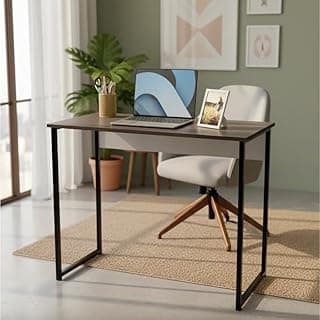 Escrivaninha Dobrável Industrial Mesa para Notebook Home Office Estudo Multiuso Resistente(Cinza - fixa)