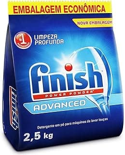 Pacote de detergente Finish Power Powder Advanced para lava louças em pó, 2,5kg