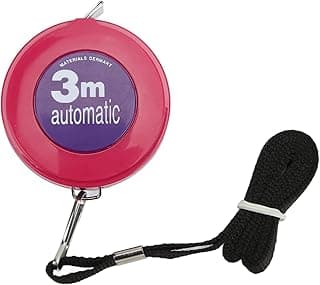Fita métrica automática vermelha e roxa de 3m com corda preta