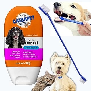 Kit Creme Dental Pet Sabor Tutti Fruti com Escova de Dente para Animais