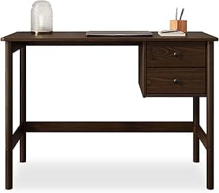 IDIMEX Escrivaninha De Madeira 2 Gavetas Office 110 cm Cor Imbuia Marlo
