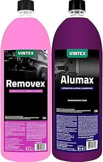 Kit Produtos para Limpeza Automotiva Removex Vintex 1,5L - frascos rosa e roxo
