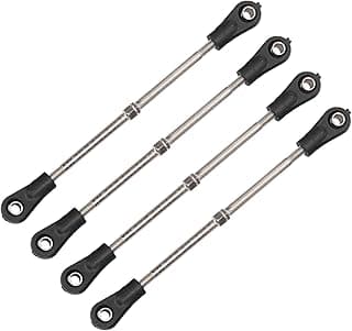 Quatro barras de direção superior traseira ajustável para caminhão de carro RC 1/10, com braços de suspensão de metal e plástico.