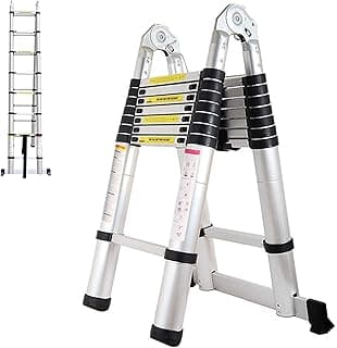Escada telescópica de alumínio multifuncional de 16 degraus e 5 metros Knakasaki