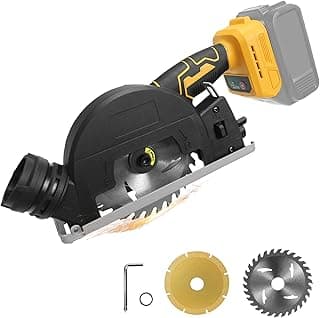 Mini serra circular sem fio para bateria Dewalt 20 V, serras circulares sem escovas de 10 cm, serra circular pequena de 12000 RPM, 2 lâminas, profundidade de corte de 20 mm para metal, madeira