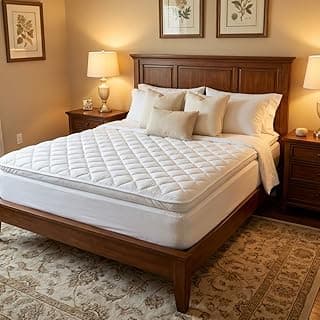 Protetor de colchão branco com Pillow Top, elásticos, para cama queen-size