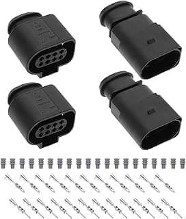 Conjunto de conectores fêmea macho de 8 pinos pretos para sensores automotivos