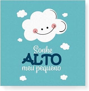 Quadro decorativo tela canvas Arte Maníacos Sonhe Alto Meu Pequeno azul 30x30cm