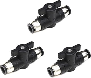Três válvulas de conexão CEKER de 4 mm em preto e aço inoxidável