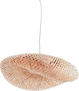 Luminária pendente de bambu Oikos estilo boho moderna cor natural