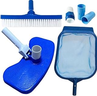 Kit de limpeza para piscina com aspirador, peneira, escova, adaptador e ponteiras