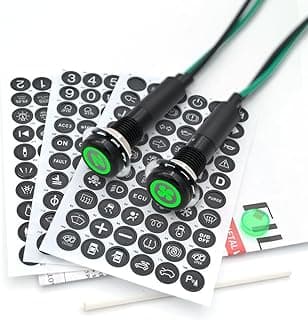 Luzes LED de 8 mm 12-24 V para carro, pequenas luzes LED para interior de carro, lâmpada de sinalização à prova d'água, painel de piloto, caminhão direcional barco com fio (verde, 2 peças)