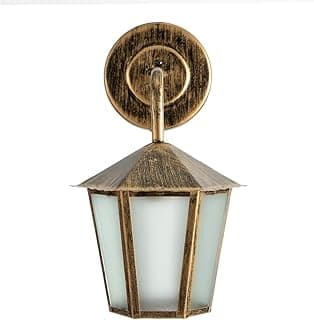 Luminária de parede estilo colonial ouro velho com cúpula de vidro