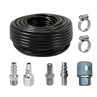 Kit mangueira ar PVC dupla camada 10m com conexoes engate rapido aluminio rosca 5/16 300psi compressores Schulz Chiaperini