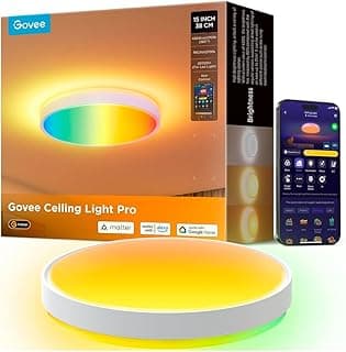 Govee Ceiling Light Pro, uma luminária inteligente LED RGBIC com controle por app e voz, 4300 lúmens, Wi-Fi e BT