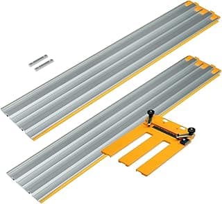 POWERTEC Sistema de trilho de guia de serra circular de 53 polegadas – Guia de corte e corte cruzado de precisão para produtos de folha, compensado, painéis e carpintaria DIY (72094)