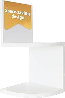 Kiera Grace Priva Prateleiras de canto decorativas flutuantes montadas na parede para casa, quarto, escritório, 19,7 cm, conjunto de 2, branco, pacote com 2