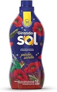 Girando Sol Amaciante Concentrado Paixão Secreta 1L Amaciante De Roupas Concentrado Vermelho Nova Fórmula E Mais Intenso Rende 50 Lavagens