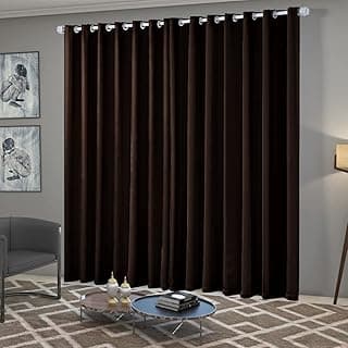 Cortina blackout marrom para quarto ou sala, 3,00m x 2,50m, tecido, ilhós cromado, estilo moderno.