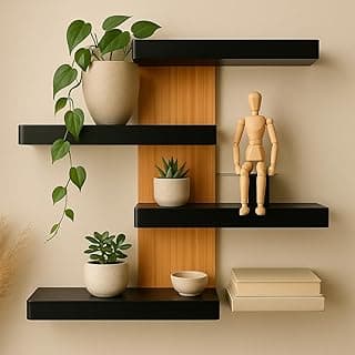 Prateleira de Parede Estilo Industrial em Madeira Maciça 40x40cm | Instalação Sem Furos | Para Plantas, Livros e Decoração | Moderna | Minimalista | Funcional | Hall | Loft – by Ateliê TH Wood Art