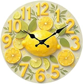 Relógio de parede em formato de frutas, silencioso, moderno, de madeira, decorativo, para cozinha, sala de jantar, quarto ou como presente de, 30cm