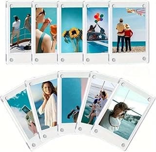 Kit de 5 molduras magnéticas transparentes de acrílico, porta retrato flutuante 6x9cm, moderno e versátil para fotos