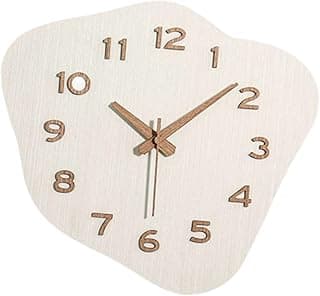 Relógio de parede decoração de parede relógio irregular pendurado ornamento para sala de estar de café interno, Branco