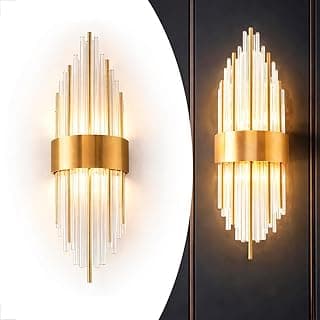 Arandela Dourada Vidro Cristal Grande Sala De Estar Bet32