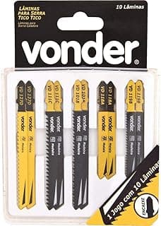 Kit de lâminas de serra tico-tico Vonder com 10 peças