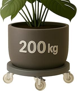 Suporte para vaso de planta ecológico com rodízios e travas, capacidade 200 kg