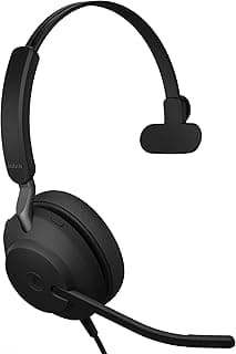 Fone de Ouvido com Fio Jabra Evolve2 40 MS Mono com Microfone USB-C Preto Compatível Microsoft Teams