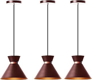 Kit 3 Pendentes Dubai 17cm Mesa Balcão Gourmet Decorações (Marrom)