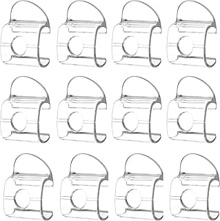 Puxadores transparentes para persianas sem fio, 12 unidades, transparentes, alça curva, círculo inferior, fixação em trilhos