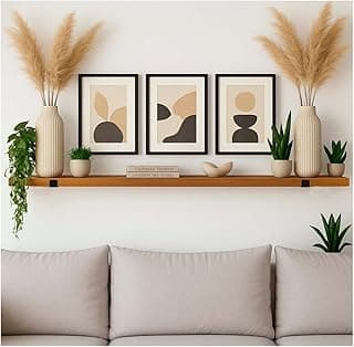 Prateleira De Madeira Industrial Com Mão Invertida De Madeira Envelhecida Decorativa Flutuante Suspensa (1 Metro,Envelhecida)