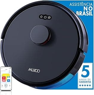 Robô Aspirador de Pó MUJIOO X6 Max com Botão Central e Controles de Navegação