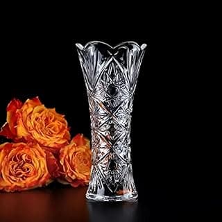 Vaso decorativo de vidro transparente com padrão geométrico, 23 cm, para mesas e áreas gourmet