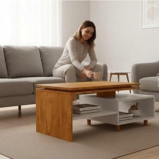 Mesa de Centro Lima Multiuso Com Nicho Prateleira Decorativo
