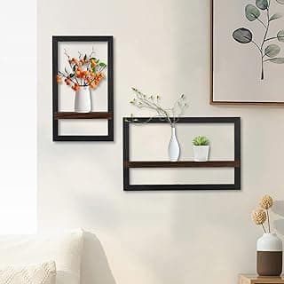2 prateleiras quadradas flutuantes decorativas emolduradas prateleira de armazenamento de madeira moderna prateleira de exibição de madeira prateleira flutuante decoração para exibição de