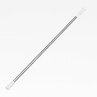 Varão extensível para cortina de banheiro, ajustável de 70cm a 120cm, alumínio com pontas em plástico branco.