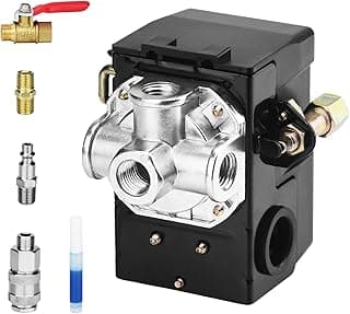 Válvula de controle de pressão para compressor de ar universal 90-120 Psi com regulador e alívio de segurança